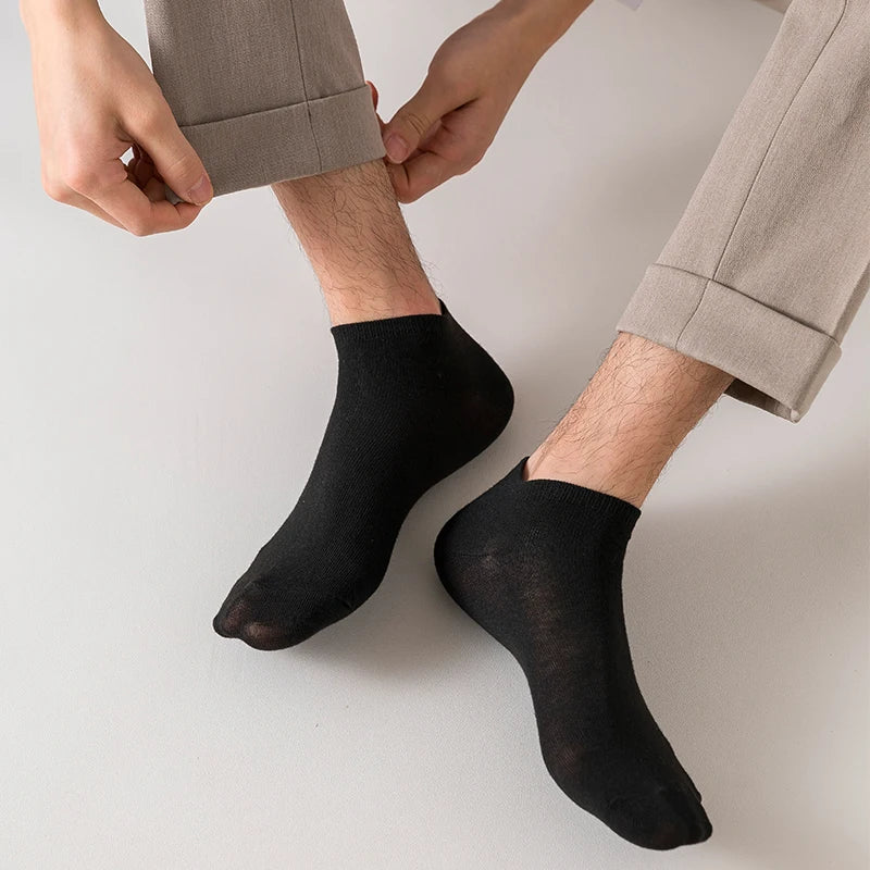 10 Pairs Women/Men Boat Socks Invisible Low Cut Silicone Non-slip Summer No-show Ankle Socks Solid Color Casual Breathable