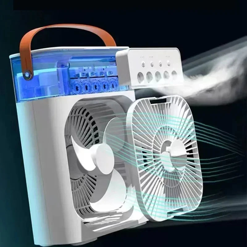 3 In 1 Fan Air Conditioner Household Small Air Cooler LED Night Light Portable Humidifier Air Adjustment Fan Office Home Fan New