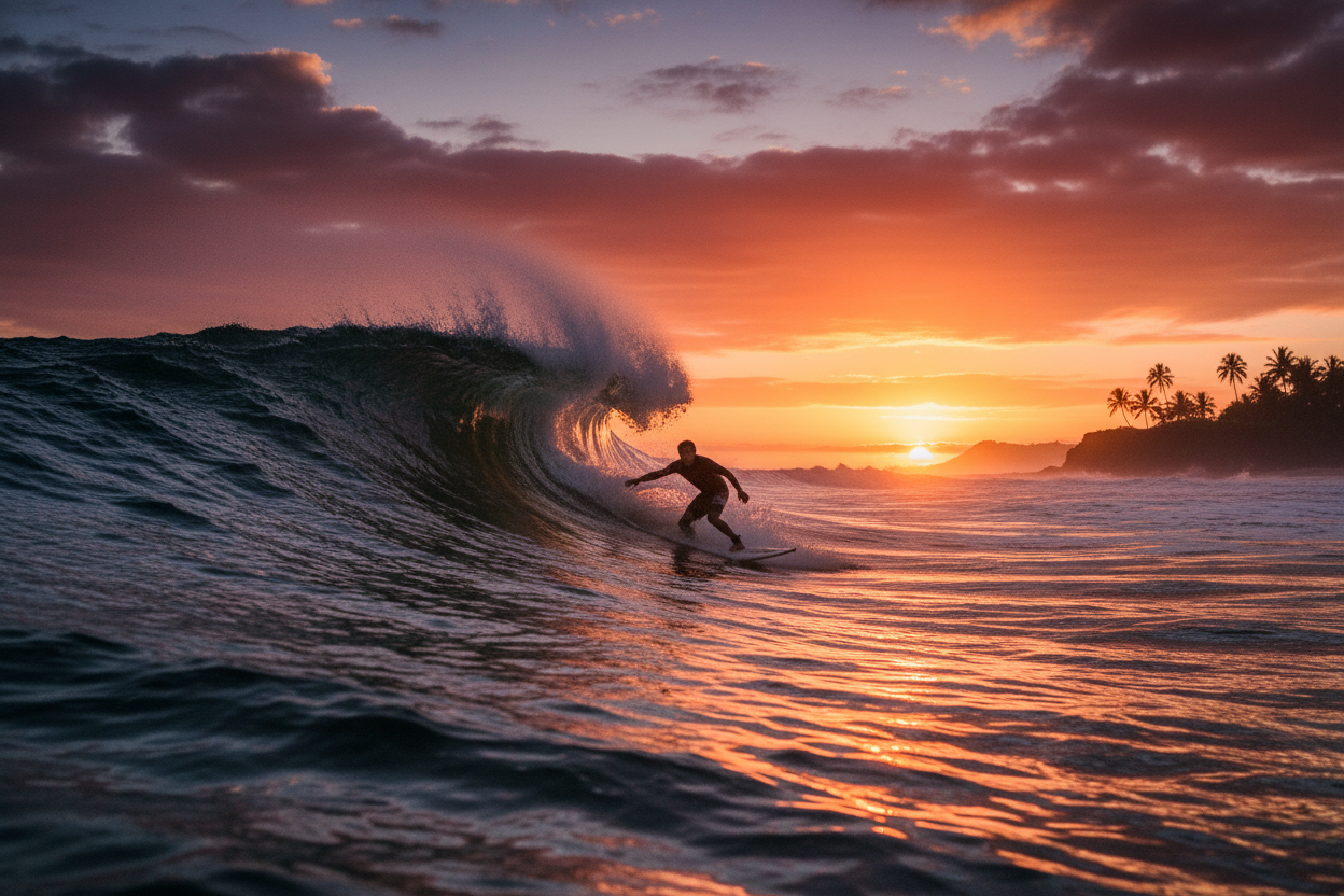 Surfer action shot